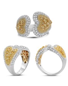 Mixed Shape Fancy Yellow Diamond Ring