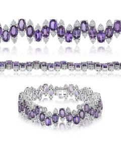 Oval Purple Sapphire Bracelet