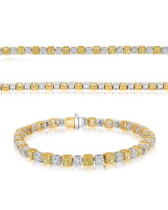 Cushion Fancy Yellow Diamond Bracelet