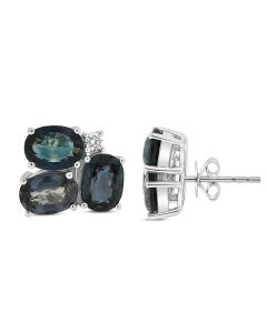 Oval Multi Colored Sapphire Earring