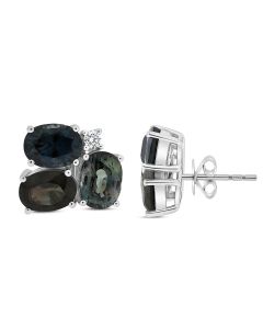 Oval Multi Colored Sapphire Earring