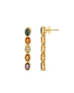 Oval Multi Colored Sapphire Earring