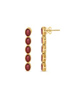 Oval Ruby Earring
