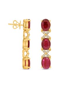 Oval Ruby Earring