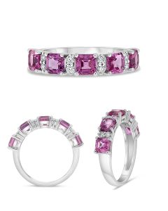 Emerald Cut Pink Sapphire Ring