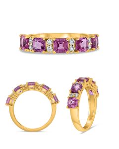 Emerald Cut Pink Sapphire Ring