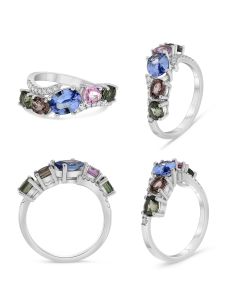 Oval Multi Colored Sapphire Ring
