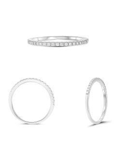 Half Pave White Diamond Band