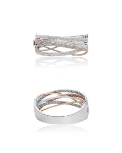 Tri-Colored Diamond Bangle