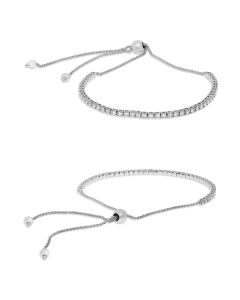 Simple White Diamond Bolo Bracelet