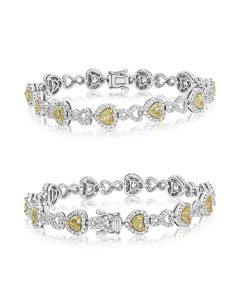 Heart Shape Fancy Yellow Bracelet