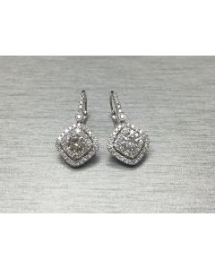 White Diamond Drop Earrings