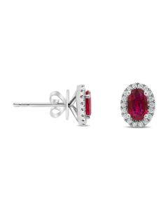 Oval Ruby Earring