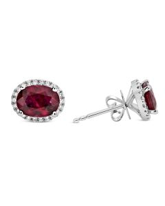 Oval Ruby Earring
