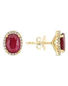 Oval Ruby Earring