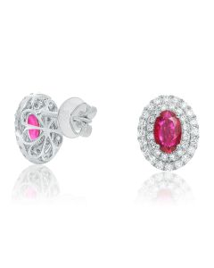 Oval Ruby Earring