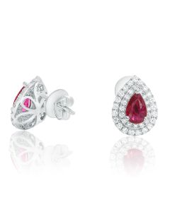 Pear Shape Ruby Earring