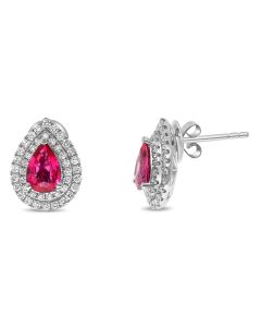 Pear Shape Ruby Earring