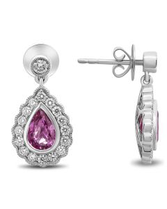 Pear Shape Pink Sapphire Earring