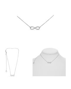Diamond Infinity Pendant Necklace in White Gold
