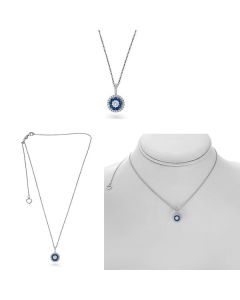 Round Sapphire Necklace
