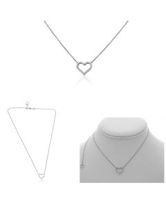 White Gold Diamond Heart Necklace