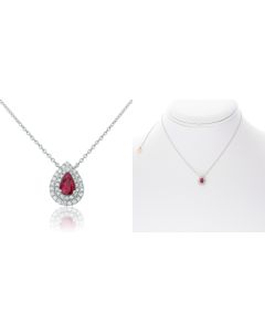 Pear Shape Ruby Necklace