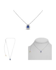 White Gold Pear-Shaped Sapphire Necklace