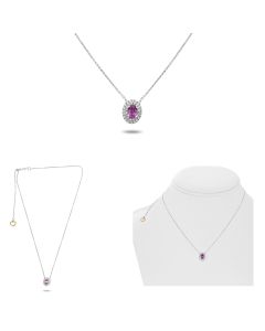 Oval Pink Sapphire Necklace