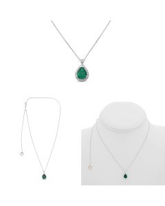 Pear Shape Emerald Necklace