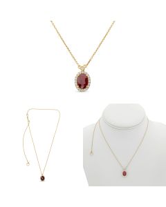 Oval Ruby Necklace