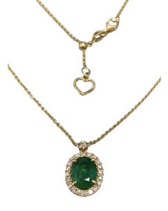 White Gold Oval Purple Sapphire Halo Necklace