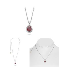 Pear Shape Ruby Necklace