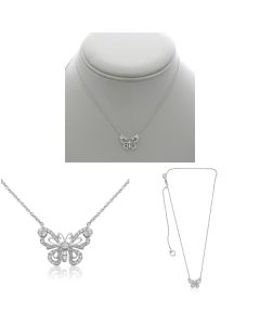 WHite Gold Butterfly Necklace