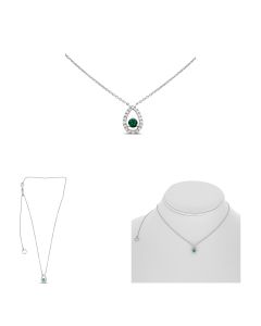 White Gold Floating Emerald Necklace