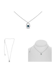 White Gold Floating Sapphire Necklace