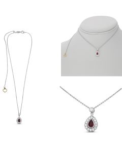Pear Shape Ruby Necklace