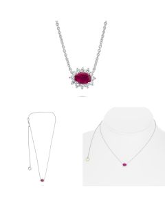 Oval Ruby Necklace