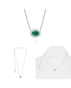 Oval Emerald Necklace