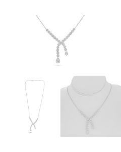 Diamond (2.86 Carats) Cross-Over Necklace