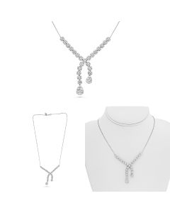 Diamond (2.86 Carats) Cross-Over Necklace