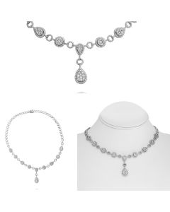 Pear Shape Pave Diamond Necklace