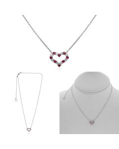 Heart Shape Ruby Necklace