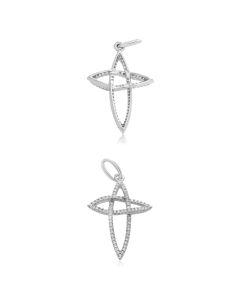 White Gold & Diamond Cross Pendant