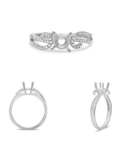 White Gold Swirl Engagement Setting