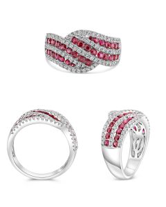 Sapphire & Diamond Wave Ring