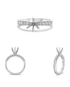 Classic Six Prong Pave Engagement Setting