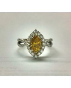 Marquise Fancy Yellow Diamond Ring