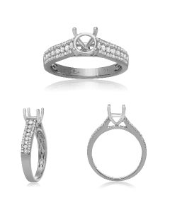 Three Row Diamond Shank Engagement Setting