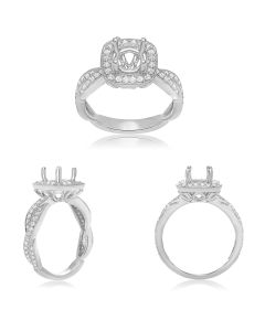 Milgrain Overlapping Shank Engagement Setting